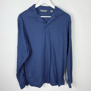 Mens Daniel Cremieux Signature Collection Navy Blue Button-Front Shirt Sz Medium